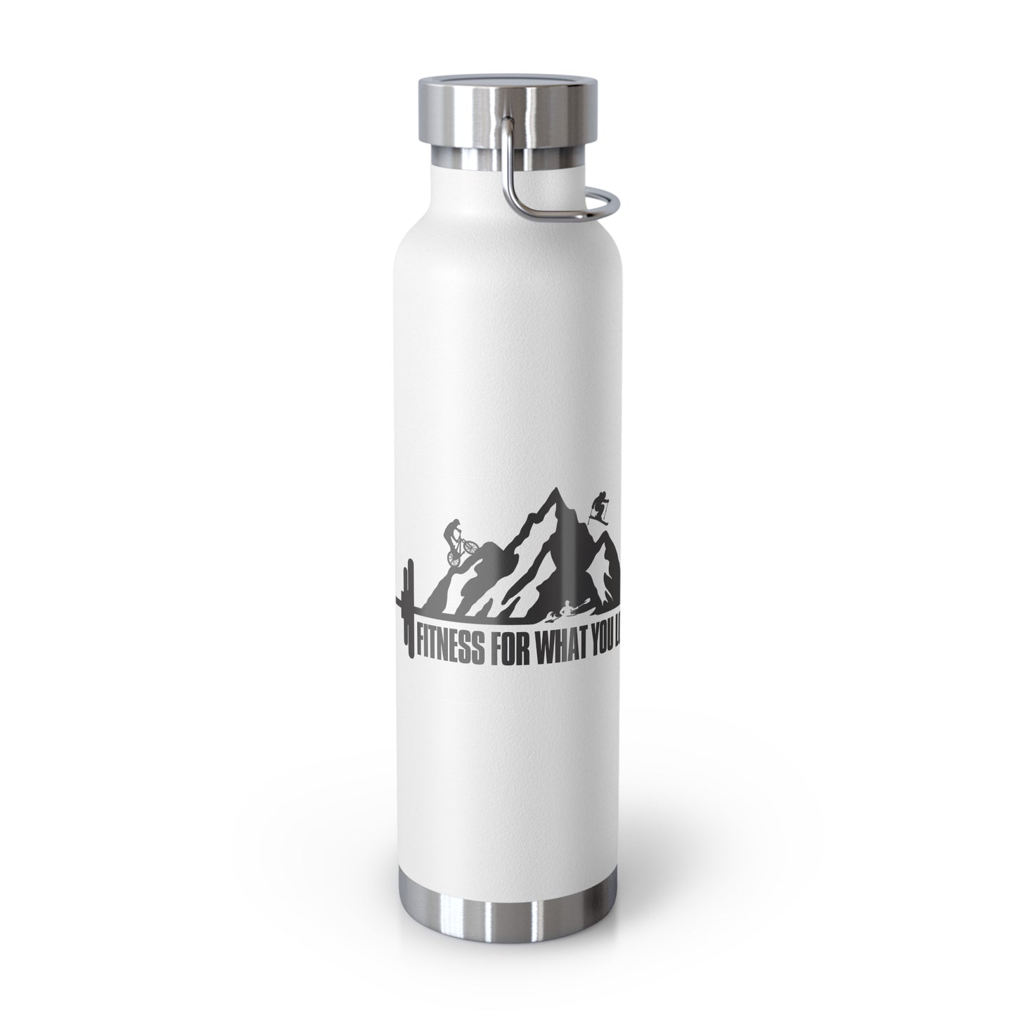 Insulated 22oz Water Bottle — 'Fitness For What You Love' Mountain Design