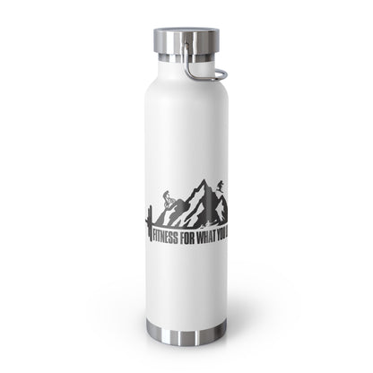 Insulated 22oz Water Bottle — 'Fitness For What You Love' Mountain Design