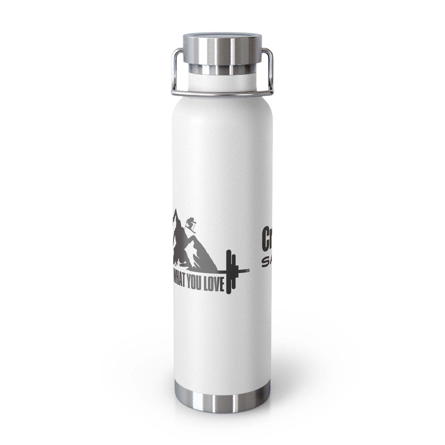 Insulated 22oz Water Bottle — 'Fitness For What You Love' Mountain Design