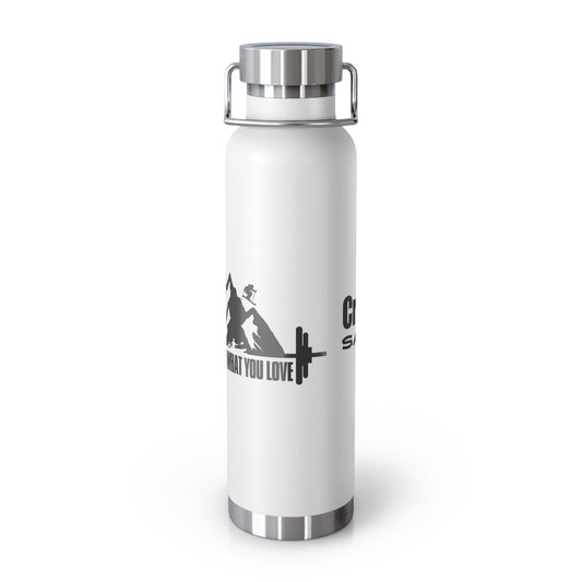 Insulated 22oz Water Bottle — 'Fitness For What You Love' Mountain Design